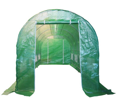 Birchtree Replacement Polytunnel Greenhouse PE Cover 5X2X2M Plant Grow Sheet Zipped Door