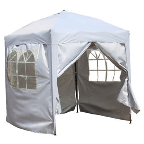 Birchtree Waterproof 2m x 2m Pop Up Gazebo Marquee Garden Party Tent Canopy 210D Oxford Cloth Steel Frame With Anchor Kits White