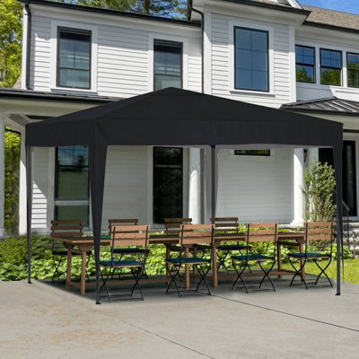 Birchtree Waterproof 3m x 3m Heavy Duty Pop Up Gazebo Marquee Garden Awning Party Tent Canopy 600D Polyester Steel Frame Black