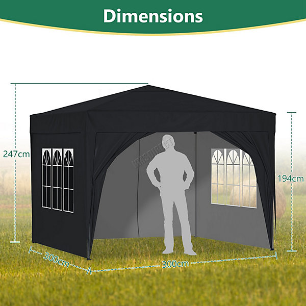 Birchtree Waterproof 3m x 3m Heavy Duty Pop Up Gazebo Birchtree Waterproof 3m x 3m Heavy Duty Pop Up Gazebo