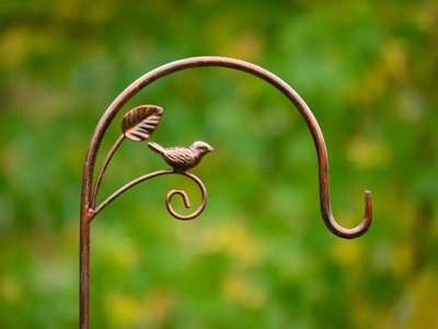 Bird and Leaf Single Shepherd's Crook - L31 x H183 cm