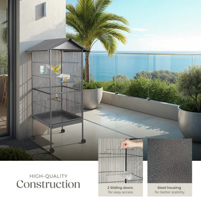 Image result for Bird cage - bird aviary with pitched roof, 162 cm - anthracite