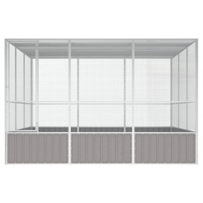 Bird Cage Grey 302.5x324.5x211.5 cm Galvanised Steel - Lower Cost Bird Cages