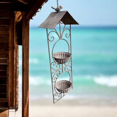Bird Feeder - Distressed Metal - L11 x W23 x H60 cm Price Comparisons | Compare The Build