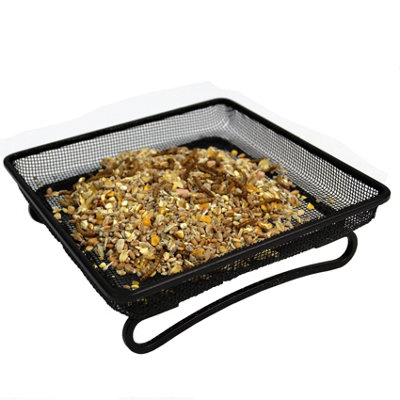 Bird Feeder raised metal micromesh wire Tray - 7