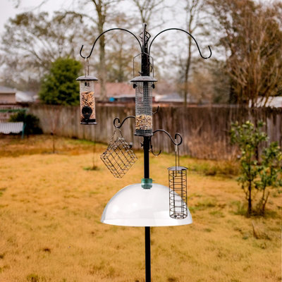 BIRD FEEDER STATION BAFFLE DOME STOP SQUIRREL STEALING BIRD FEED GUARD
