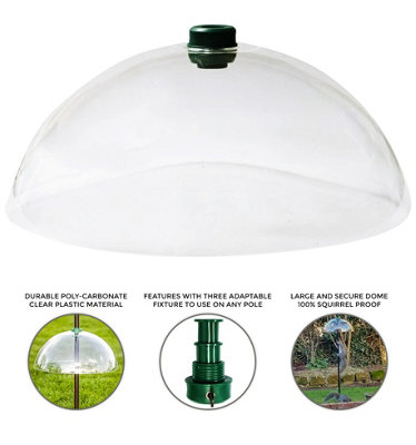 BIRD FEEDER STATION BAFFLE DOME STOP SQUIRREL STEALING BIRD FEED GUARD