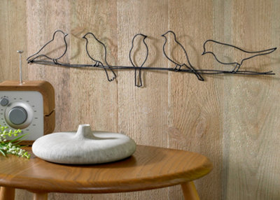 Birds On A Wire Metal Wall Art