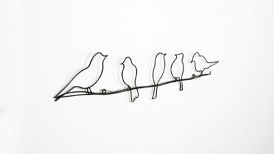 Birds On A Wire Metal Wall Art