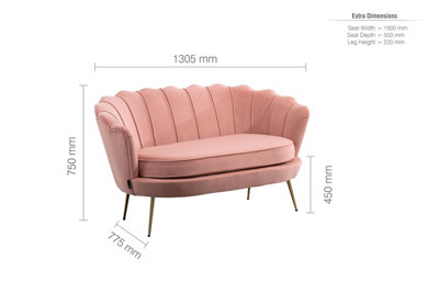 Birlea Ariel 2 Seater Sofa Coral