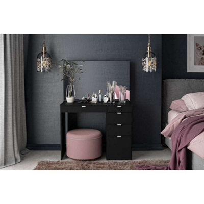 Birlea Ava 5 Drawer Dressing Table Black