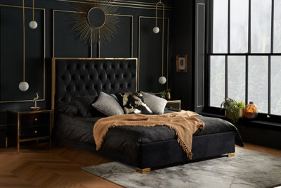 Birlea Chelsea Double Bed In Black Fabric