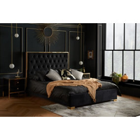 Birlea Chelsea Double Bed In Black Fabric