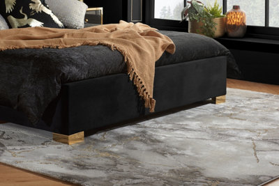 Birlea Chelsea Double Bed In Black Fabric