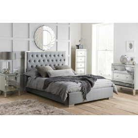 Birlea Chelsea Double Bed in Grey Fabric