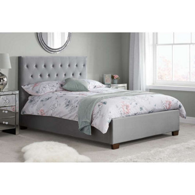 Birlea Cologne Double Bed Frame In Grey Fabric | DIY at B&Q