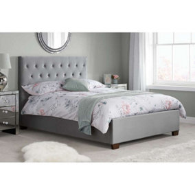 Birlea Cologne Double Bed Frame In Grey Fabric