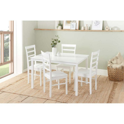 Birlea Cottesmore Rectangle Dining Set With 4 Upton Chairs White | DIY ...