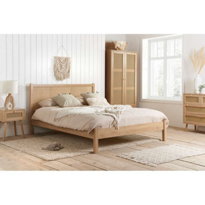 Birlea Croxley Double Rattan Bed Oak