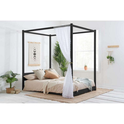 Birlea Darwin Four Poster King Bed Black at B&Q