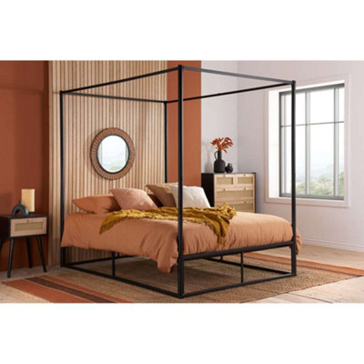 Birlea Farringdon Double Metal 4 Poster Bed Black