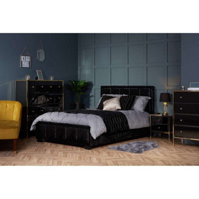 Birlea Fenwick 2 Drawer Bedside Black & Gold