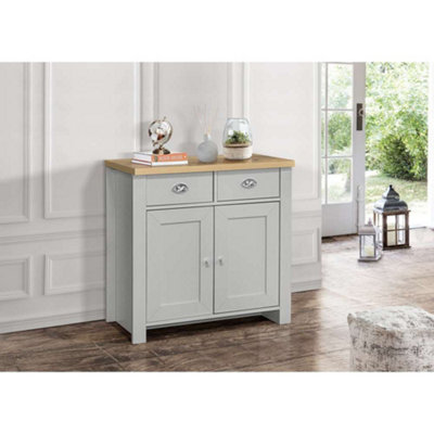 Birlea Highgate 2 Door 2 Drawer Sideboard Grey & Oak