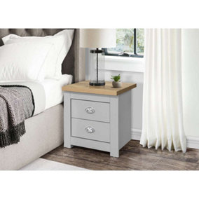 Birlea Highgate 2 Drawer Bedside Grey & Oak