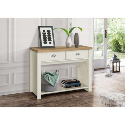 Birlea Highgate 2 Drawer Console Table Cream & Oak