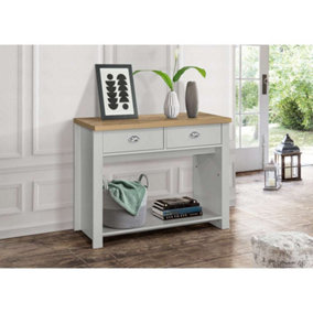 Birlea Highgate 2 Drawer Console Table Grey & Oak