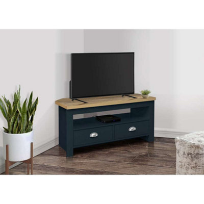 Birlea Highgate Corner TV Unit Navy Blue Oak
