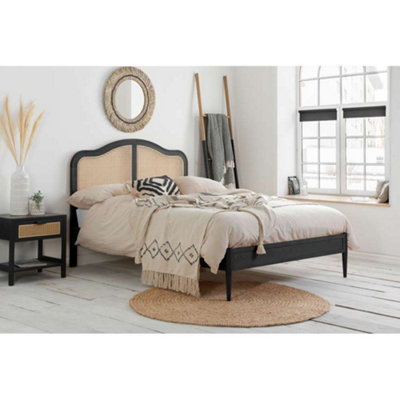 Birlea Leonie Double Rattan Bed Black