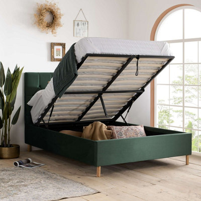 Birlea Loxley Double Ottoman Bed Green