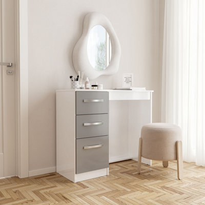 Birlea Lynx 3 Drawer Dressing Table White & Grey