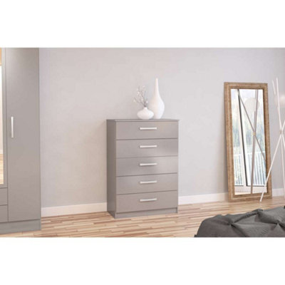 Birlea Lynx 5 Drawer Chest Grey