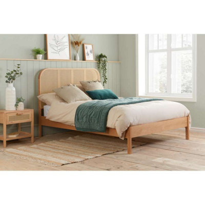 Oak and rattan bed deals
