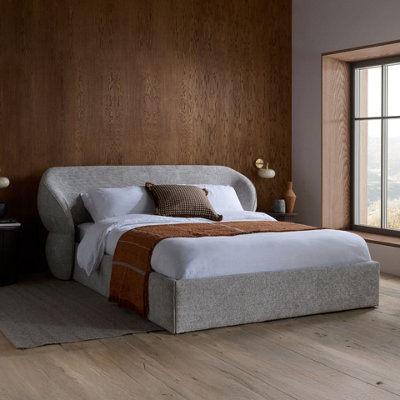 Curated visual reference: Gallery Detail: Birlea Milan Double Bed Frame Grey Fabric With Wrap Around