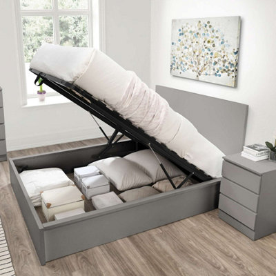 Birlea Oslo Double Ottoman Bed Grey