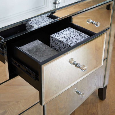 Birlea Palermo 4 Drawer Dressing Table Mirrored