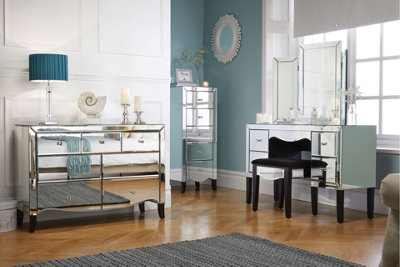 Birlea Palermo 4 Drawer Dressing Table Mirrored