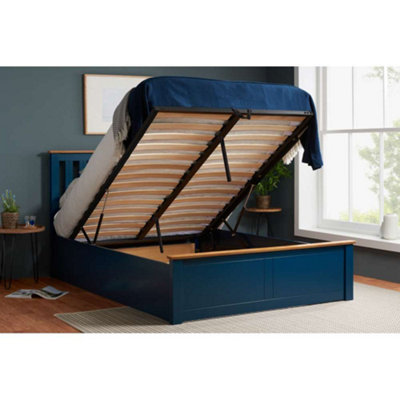 Birlea Phoenix Small Double Ottoman Bed Navy Blue DIY at B Q