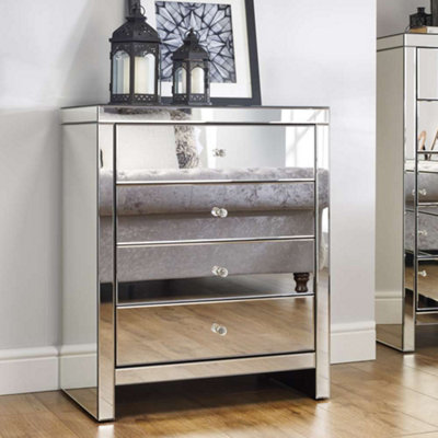 Birlea Seville 4 Drawer Chest Mirrored