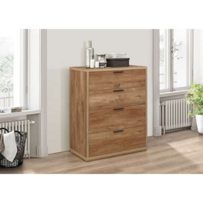 Birlea Stockwell 4 Drawer Chest Rustic Oak