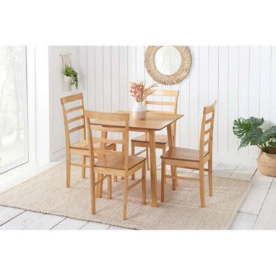 Birlea Stonesby Dining Set with 4 Upton Chairs Oak | DIY at B&Q