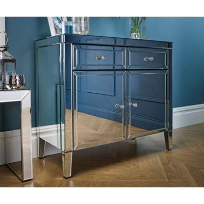 Birlea Valencia 2 Drawer 2 Door Sideboard Mirrored