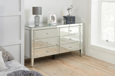 Birlea Valencia 6 Drawer Chest Mirrored