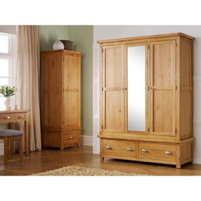 Birlea Woburn 3 Door 2 Drawer Wardrobe Oak
