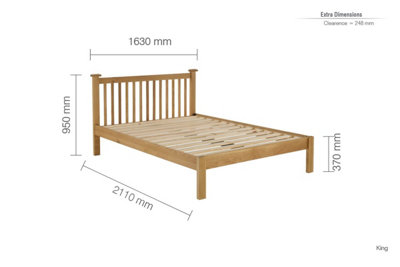 Margot King Rattan Bed Oak