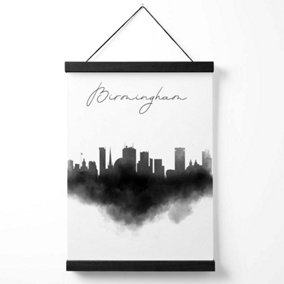 Birmingham Watercolour Skyline City Medium Poster with Black Hanger