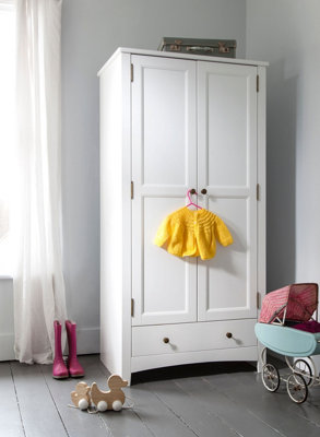 Birte Wardrobe with Storage in Classic White